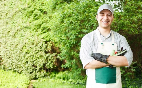 Contractor discussing landscaping booking details and quotation